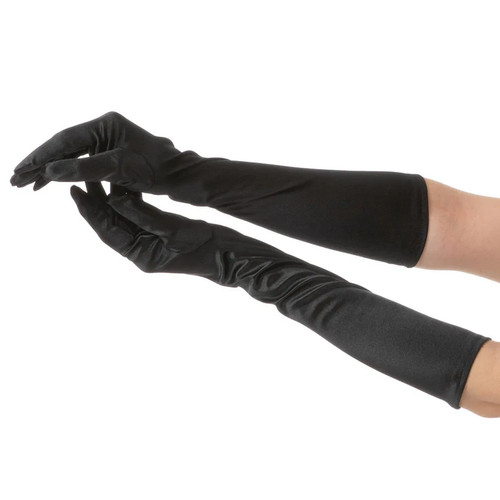 Ladies black long soft stretch - black,