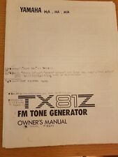 Yamaha TX81Z FM Tone Generator OWNER'S MANUAL ONY - Jaan