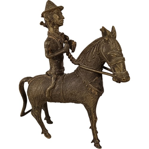 Bronze figurine horse rider - bronze,