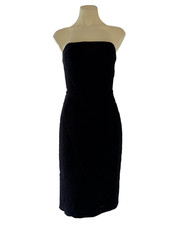 Roland Mouret Women’s Black Strapless Knee Dress Gold Zip Back Size FR 36 VGood