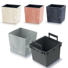 Low  Square Concrete Effect Flower Plant Pot Indoor Outdoor Garden Patio Planter