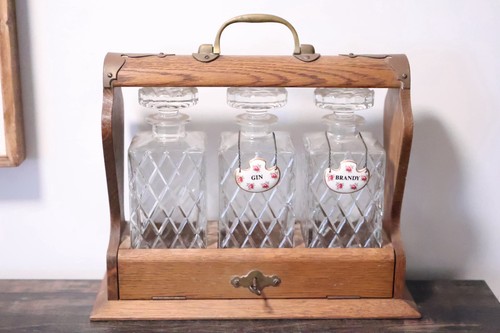 French oak tantalus - set, 3