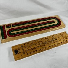 Vintage Wooden Cribbage Board David Westnedge and Coloured Pegs