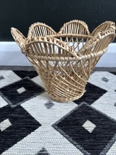 Vintage Retro Wicker Basket Plant Pot Woven Boho 21cm Diameter