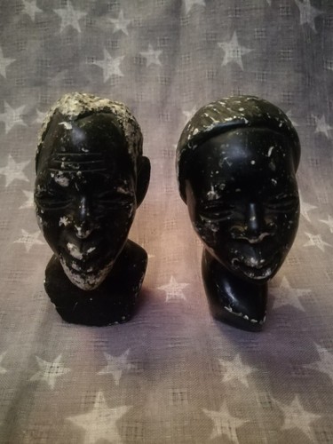 African soapstone heads - soapstone,