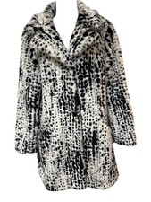 Faux Fur Marks  Spencer Black And White Coat(new Without Tags )