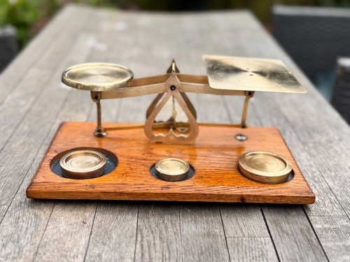 Antique postal brass scale - antique,