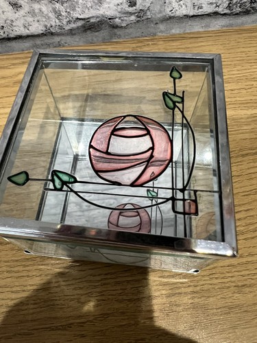 Glass trinket box lid - box, rennie