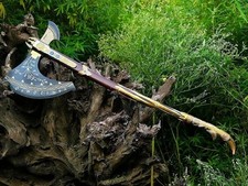 Viking AXEE Handmade Handforged Hand Carved AxeE Handle with sheath Best Gift