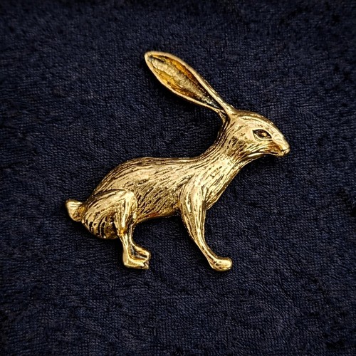 Hare brooch gold - brooch, vintage