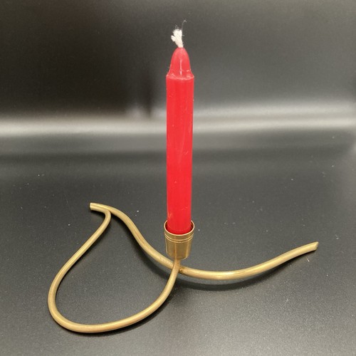 Vintage brass candle holder - candle,