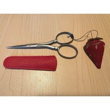 Dovo No. 44 Solingen Germany Embroidery Scissors w/ Red Sheath