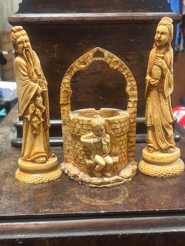 3pc vintage faux ivory chinese - 3pc,