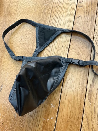 Black leather look - black,
