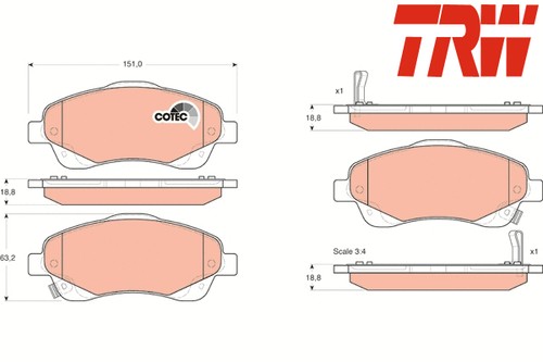 Front brake pad set disc - set,