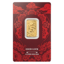 PAMP Gold Bar 5 Grams 9999 Gold 2025 Good Luck Yellow Dragon Blister + Case