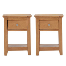 Side Table, Pair of Oak