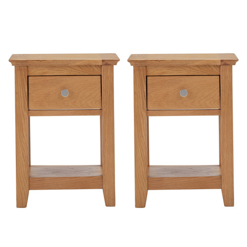 Side table pair oak - side, table,