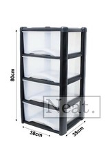 Large Plastic 4 Drawer Storage