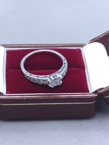 Sterling silver ring with - silver, cz