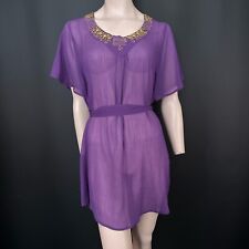 M&Co Womens Purple Sheer