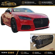 GLOSS BLACK FRONT BUMPER GRILL GRILLE BADGELESS 2016 AUDI TT TTS MK3 TTRS LOOK