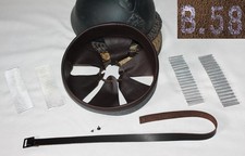 Leather brown liner helmet Adrian15 type2, chinstrap, corrugated spacers size 58