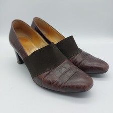 Peter Kaiser plus Patent Court Shoes Size UK 6 Brown Burgundy.  Used