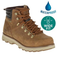 Caterpillar Sire WP Mens Brown Wide Fit Waterproof Cat Ankle Boots Size 7-13