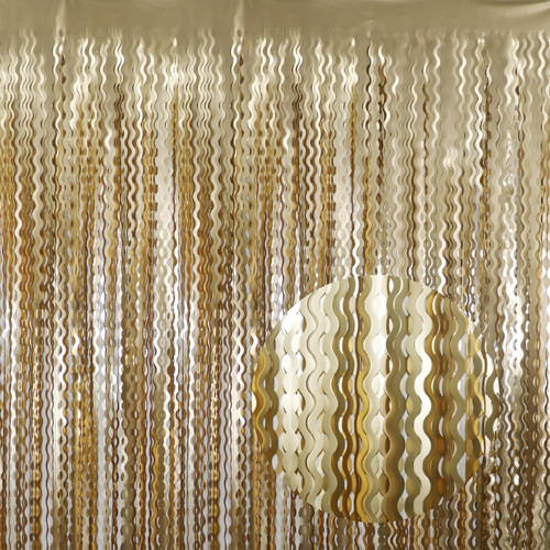 Metallic tinsel foil fringe - metallic,