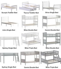 Kids Bunk Beds Bed Frame Single Double Triple Sleeper High Solid Pine 