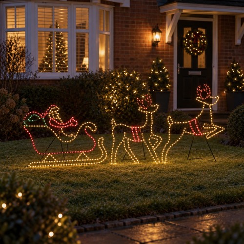 Santa sleigh reindeer - sleigh,
