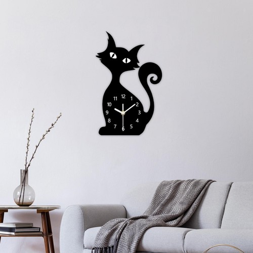 Cat wall clock home decor - cat,