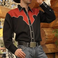 Cowboy Western Shirt Men's Funky Fashion Patterned Fun Long Sleeve Shirts Trendi
