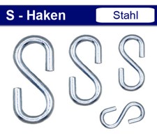 S-Hook Metal Hook - Length: 25-80mm - Steel Galvanized Kitchen Hook Butcher Hook