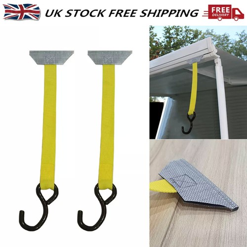 Awning tie down - down, hangers