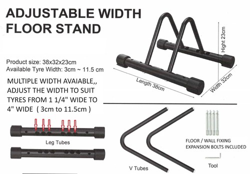 Adjustable width bike stand