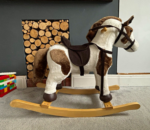 Plush brown white rocking - &,