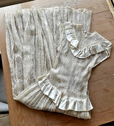 Vintage 1930 sheer ivory - sheer,