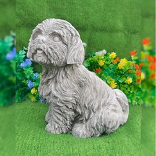 Shih Tzu Concrete Dog Statue Garden Ornament Pet Memorial Stone Decor Gift