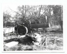 Vtg 1942 Snapshot Photograph HALL IOWA SAWMILL STEAM ENGINE 