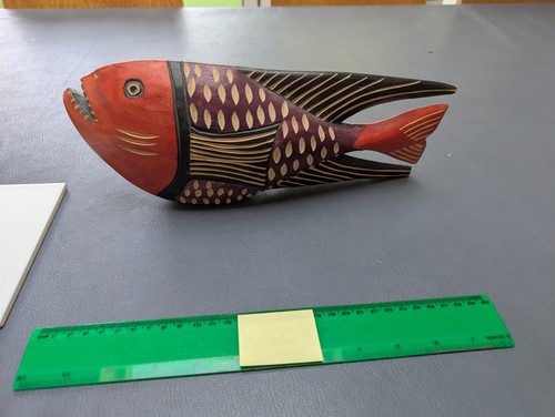 Hand carved wooden piranha - ,