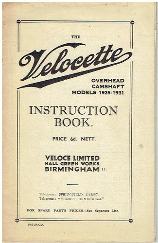 Velocette ohc model kss ktt - model,