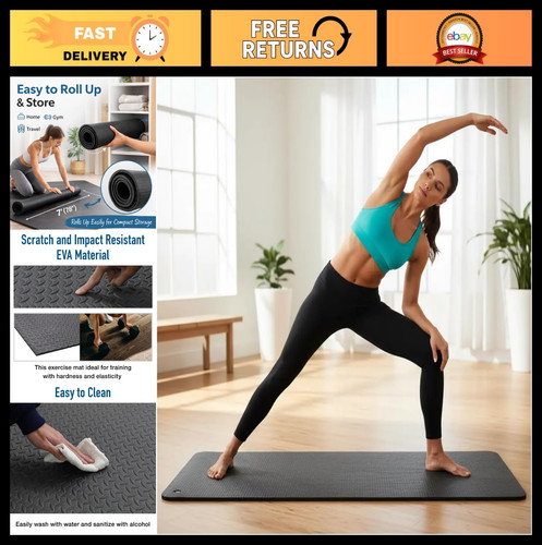 Extra wide workout mat - 7', 3'