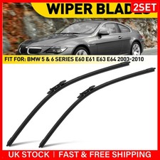 2SET For BMW 5 6 E60 61 E63 E64 03+ Front Flat Windscreen Wiper Blades 24"/23"