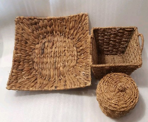 Wicker plate baskets with - 3,