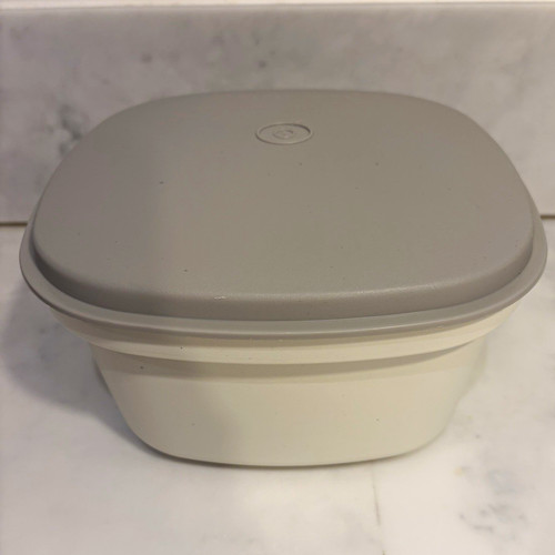 Tupperware 2pc cream grey - tupperware, cream/grey