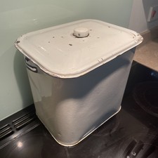 Vintage Enamel Bread Bin Large