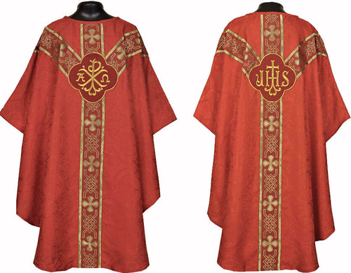 Red gothic vestment and stole