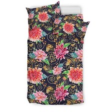 Dahlia Pattern Print Design DH02 bedding Set